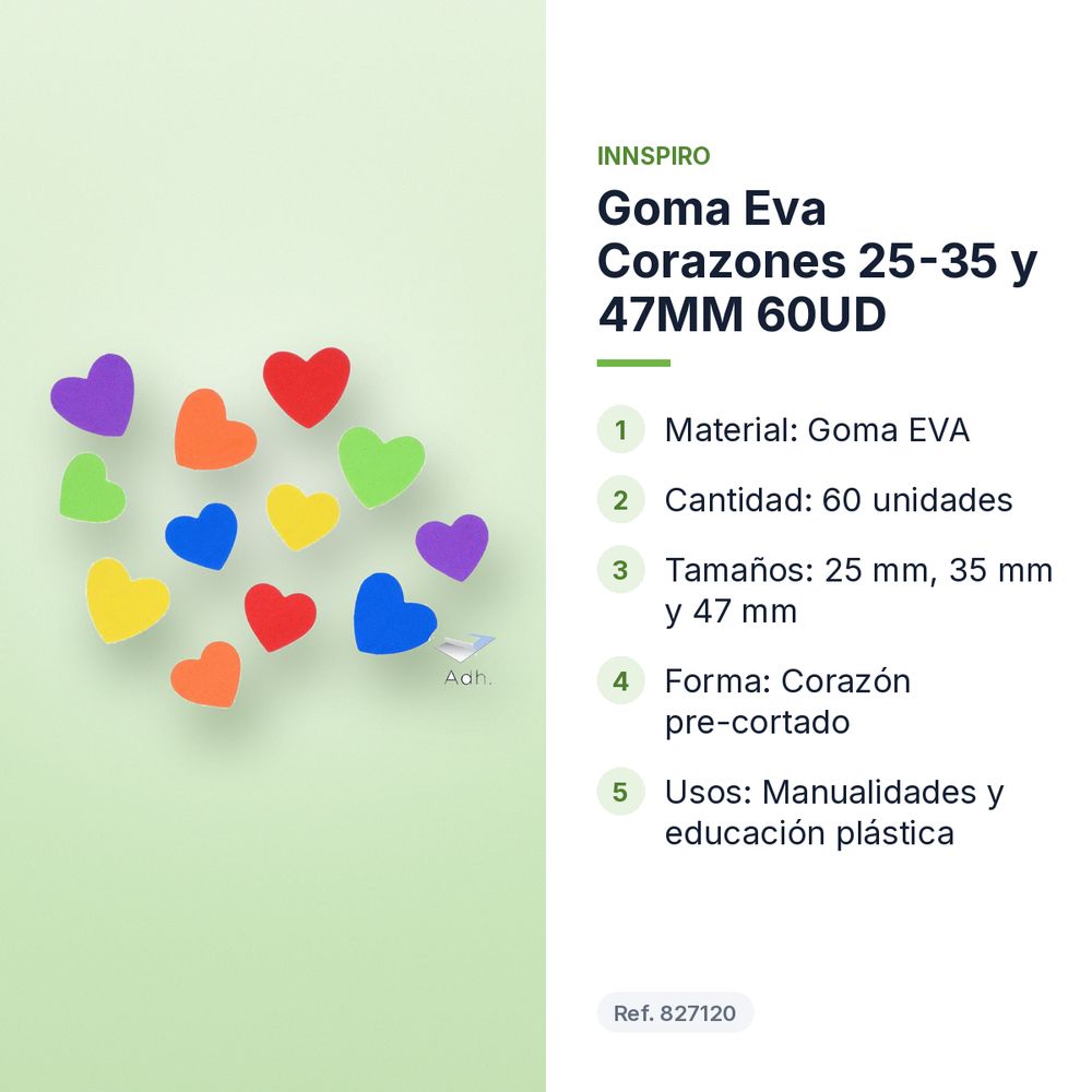 GOMA EVA CORAZONES 25-35 Y 47MM 60UD - características principales