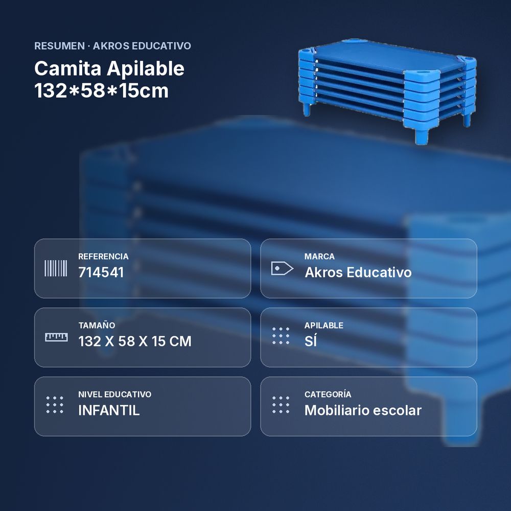 CAMITA APILABLE 132*58*15CM  - resumen de atributos