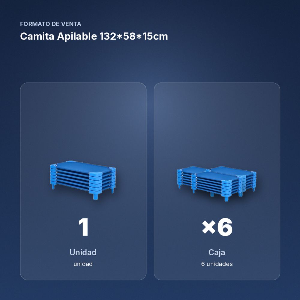 CAMITA APILABLE 132*58*15CM  - formato de venta: caja de 6