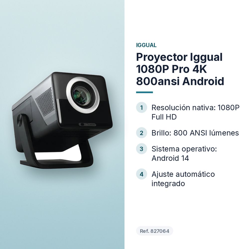 PROYECTOR IGGUAL 1080P PRO 4K 800ANSI ANDROID - características principales