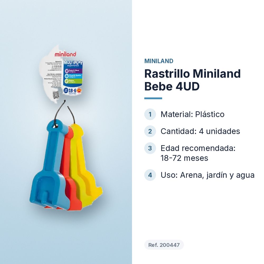 RASTRILLO MINILAND BEBE 4UD - características principales
