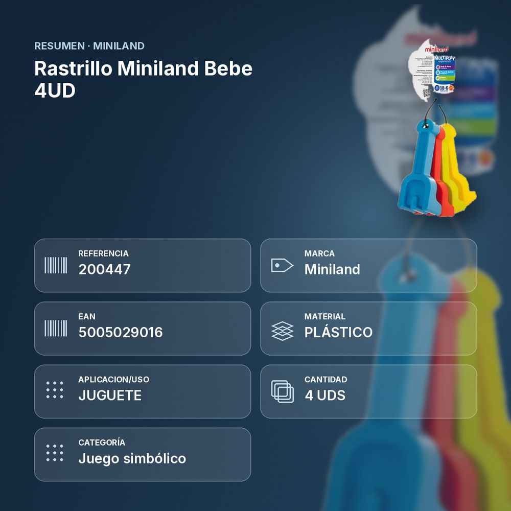 RASTRILLO MINILAND BEBE 4UD - resumen de atributos