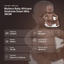 MUÑECO BABY AFRICANO SINDROME DOWN NIÑO 38CM   - resumen de atributos