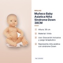 MUÑECO BABY ASIATICA NIÑA SINDROME DOWN 38CM     - características principales
