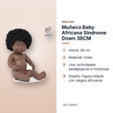 MUÑECO BABY AFRICANA SINDROME DOWN  38CM  - características principales