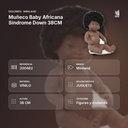 MUÑECO BABY AFRICANA SINDROME DOWN  38CM  - resumen de atributos