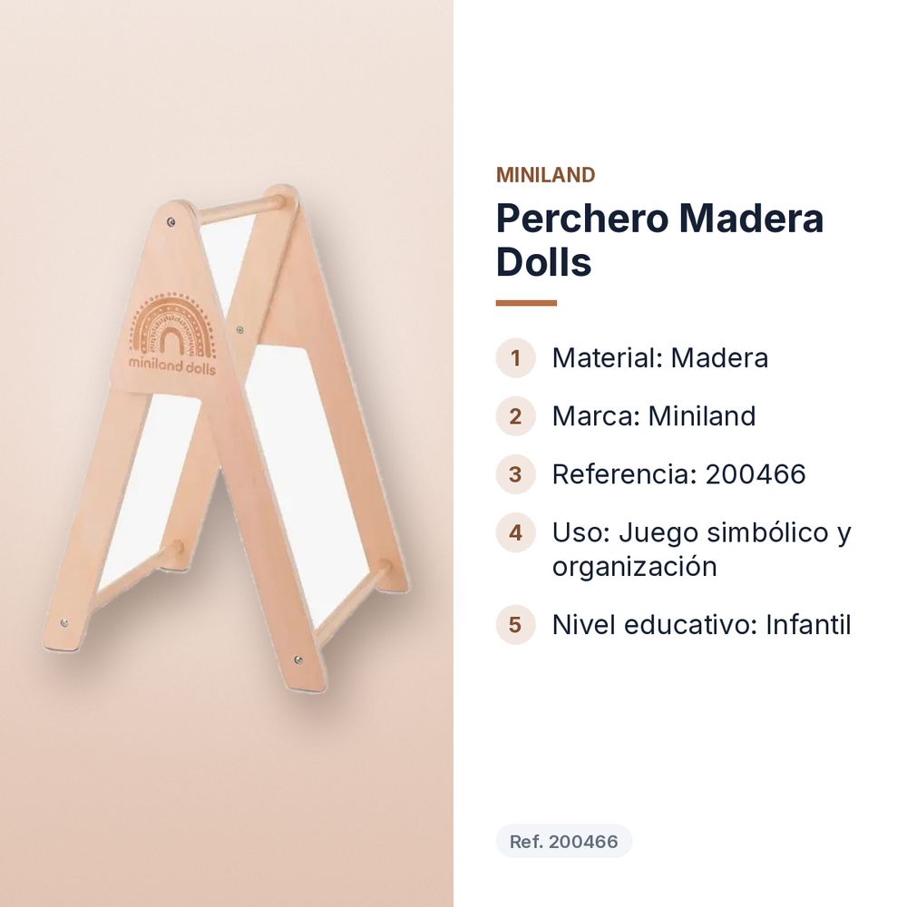 PERCHERO MADERA DOLLS - características principales