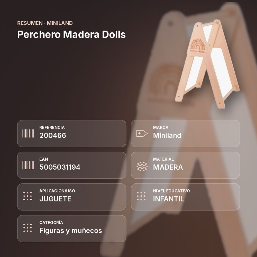 PERCHERO MADERA DOLLS - resumen de atributos