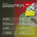 TRANSPARENCIAS APLI SIN BANDA INKJET 50H - resumen de atributos