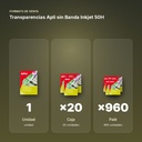 TRANSPARENCIAS APLI SIN BANDA INKJET 50H - formato de venta: caja de 20, palé de 960