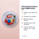 CHINCHETAS COLORES APLI 10MM 50UD - características principales