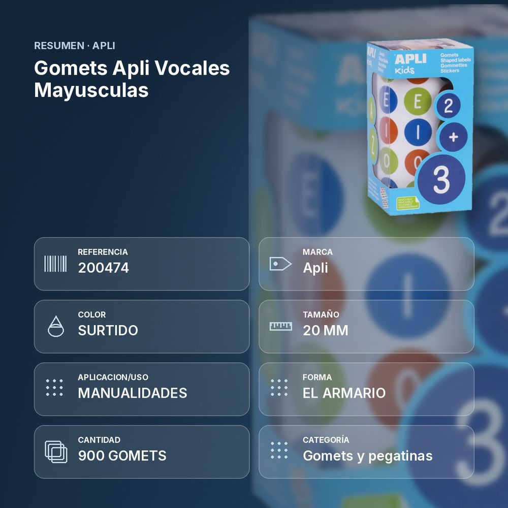 GOMETS APLI VOCALES MAYUSCULAS - resumen de atributos