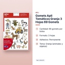 GOMETS APLI TEMÁTICOS GRANJA 3 HOJAS 69 GOMETS  - características principales