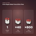 CINTA REGALO METAL 7MMX250M PLATA - formato de venta: caja de 40, palé de 800