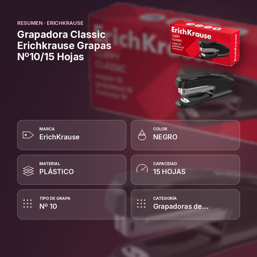 GRAPADORA CLASSIC ERICHKRAUSE GRAPAS Nº10/15 HOJAS - resumen de atributos