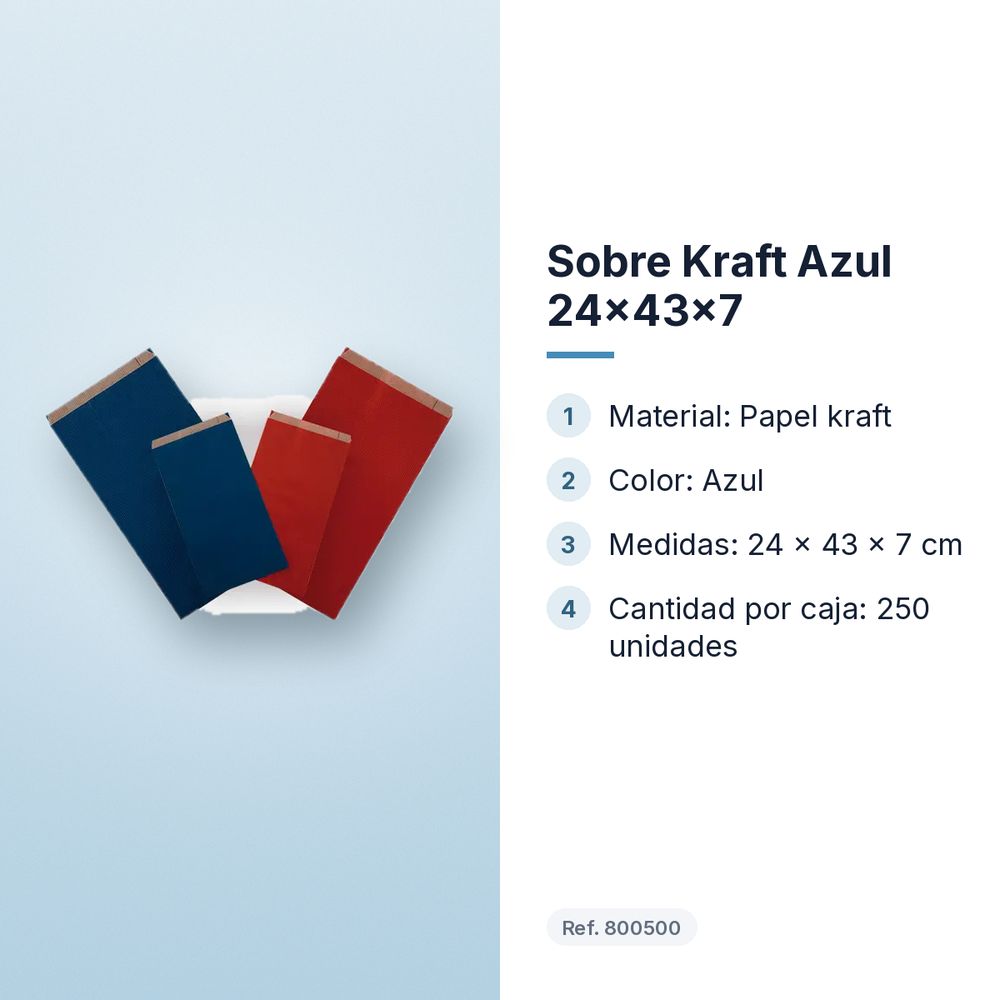 SOBRE KRAFT AZUL 24X43X7 - características principales