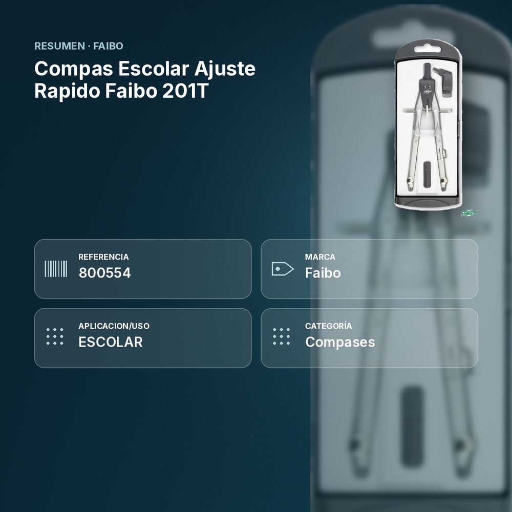 COMPAS ESCOLAR AJUSTE RAPIDO  FAIBO 201T - resumen de atributos