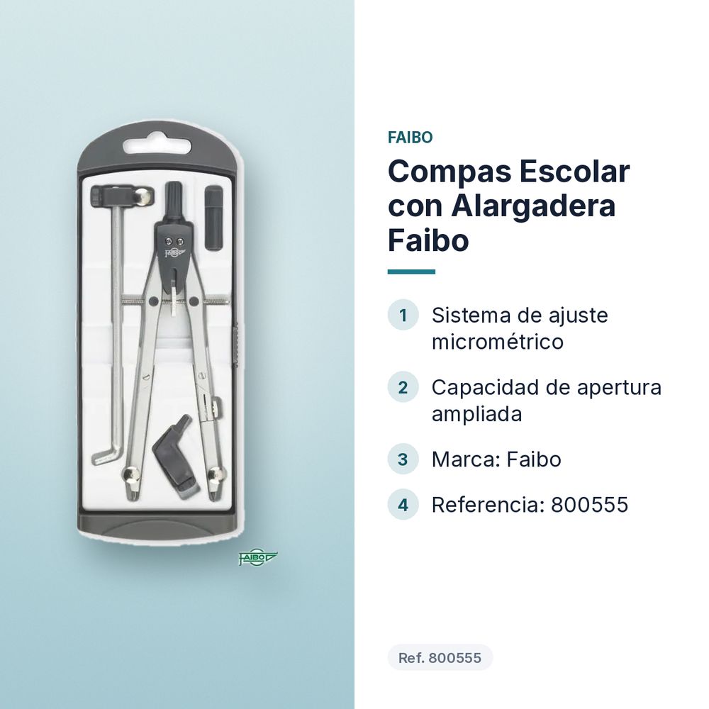 COMPAS ESCOLAR CON ALARGADERA  FAIBO  - características principales