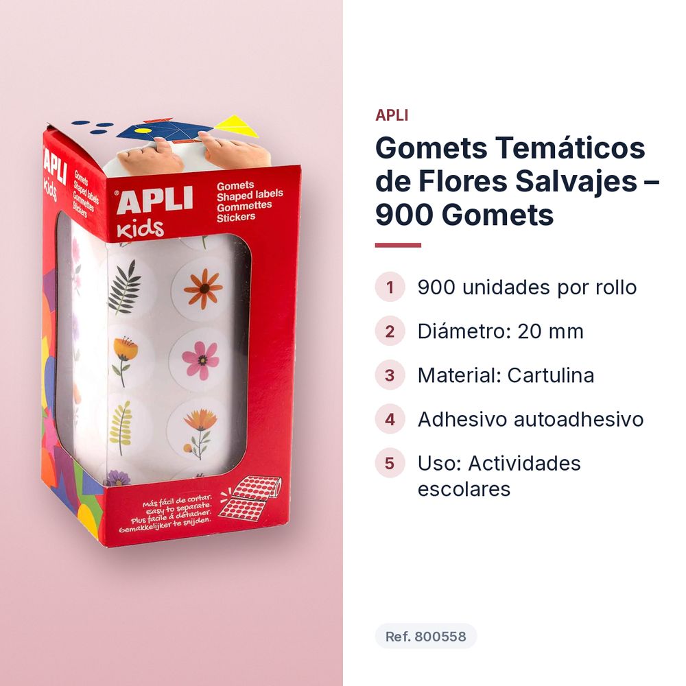 GOMETS TEMÁTICOS DE FLORES SALVAJES  – 900 GOMETS  - características principales