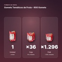GOMETS TEMÁTICOS DE FRUTA  – 900 GOMETS   - formato de venta: caja de 36, palé de 1296