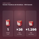 GOMETS TEMÁTICOS DE HORTALIZAS  - 900 GOMETS   - formato de venta: caja de 36, palé de 1296