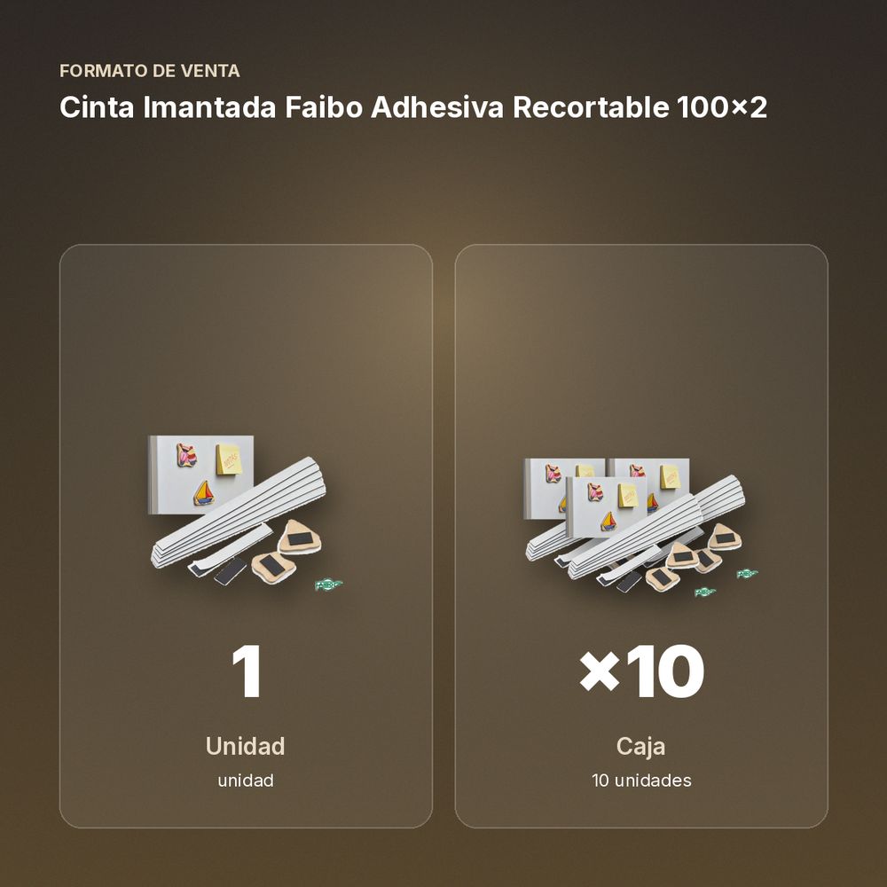 CINTA IMANTADA FAIBO ADHESIVA RECORTABLE 100X2 - formato de venta: caja de 10