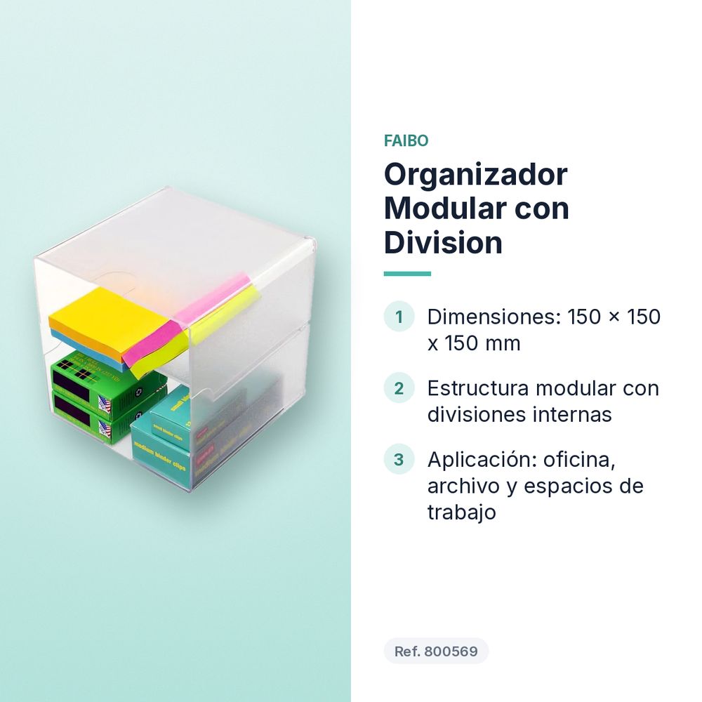 ORGANIZADOR MODULAR CON DIVISION - características principales