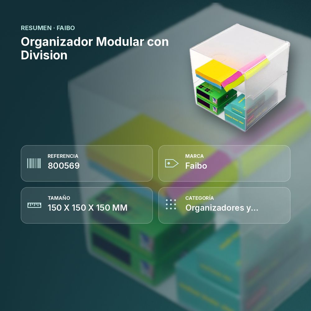 ORGANIZADOR MODULAR CON DIVISION - resumen de atributos