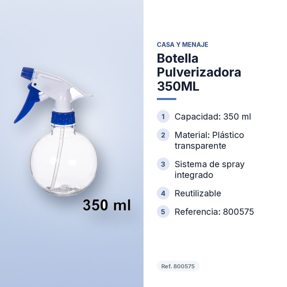 BOTELLA PULVERIZADORA 350ML  - características principales