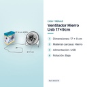 VENTILADOR HIERRO USB 17X9CM - características principales