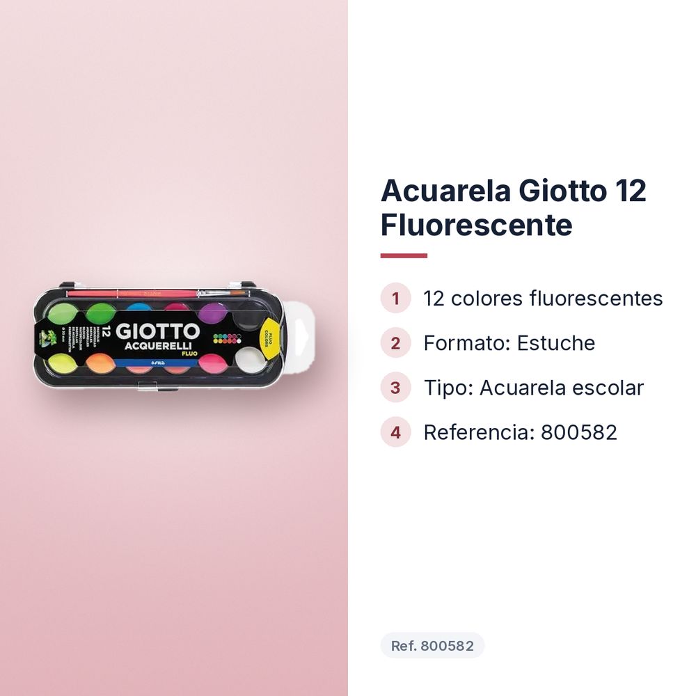 ACUARELA GIOTTO 12 FLUORESCENTE - características principales