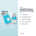 CARTULINA CANSON IRIS A3 AZUL CARIBE - características principales