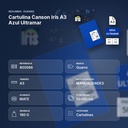 CARTULINA CANSON IRIS A3 AZUL ULTRAMAR  - resumen de atributos