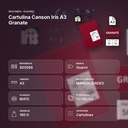 CARTULINA CANSON IRIS A3 GRANATE - resumen de atributos