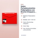 SOBRE PORTADOCUMENTOS POLIPROPILENO CON BROCHE CHEQUERA ROJO 225X125 - características principales