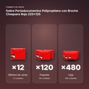 SOBRE PORTADOCUMENTOS POLIPROPILENO CON BROCHE CHEQUERA ROJO 225X125 - formato de venta: paquete de 120, caja de 480
