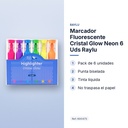 MARCADOR FLUORESCENTE CRISTAL GLOW NEON 6 UDS RAYLU - características principales