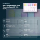 MARCADOR FLUORESCENTE CAPSULE PASTEL 6 UDS RAYLU - resumen de atributos