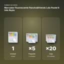 MARCADOR FLUORESCENTE PANCHO&FRIENDS LOLA PASTEL 6 UDS RAYLU - formato de venta: paquete de 5, caja de 20