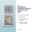 ROTULADORES CALIBRADOS PIGMENT FINELINER 6 UDS RAYLU - características principales