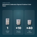 ROTULADORES CALIBRADOS PIGMENT FINELINER 6 UDS RAYLU - formato de venta: paquete de 10, caja de 40