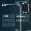 DESTRUCTORA FELLOWES 425CI - resumen de atributos