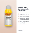 PINTURA TEXTIL JAVANA AMARILLO ORO 250ML - características principales