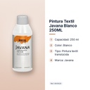 PINTURA TEXTIL JAVANA BLANCO 250ML    - características principales