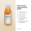 PINTURA TEXTIL JAVANA NARANJA 250ML     - características principales