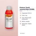 PINTURA TEXTIL JAVANA ROJO 250ML       - características principales