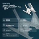 SOPORTE ELEVADOR PLEGABLE PORTÁTIL 17" PLATA - IGGUAL  - resumen de atributos