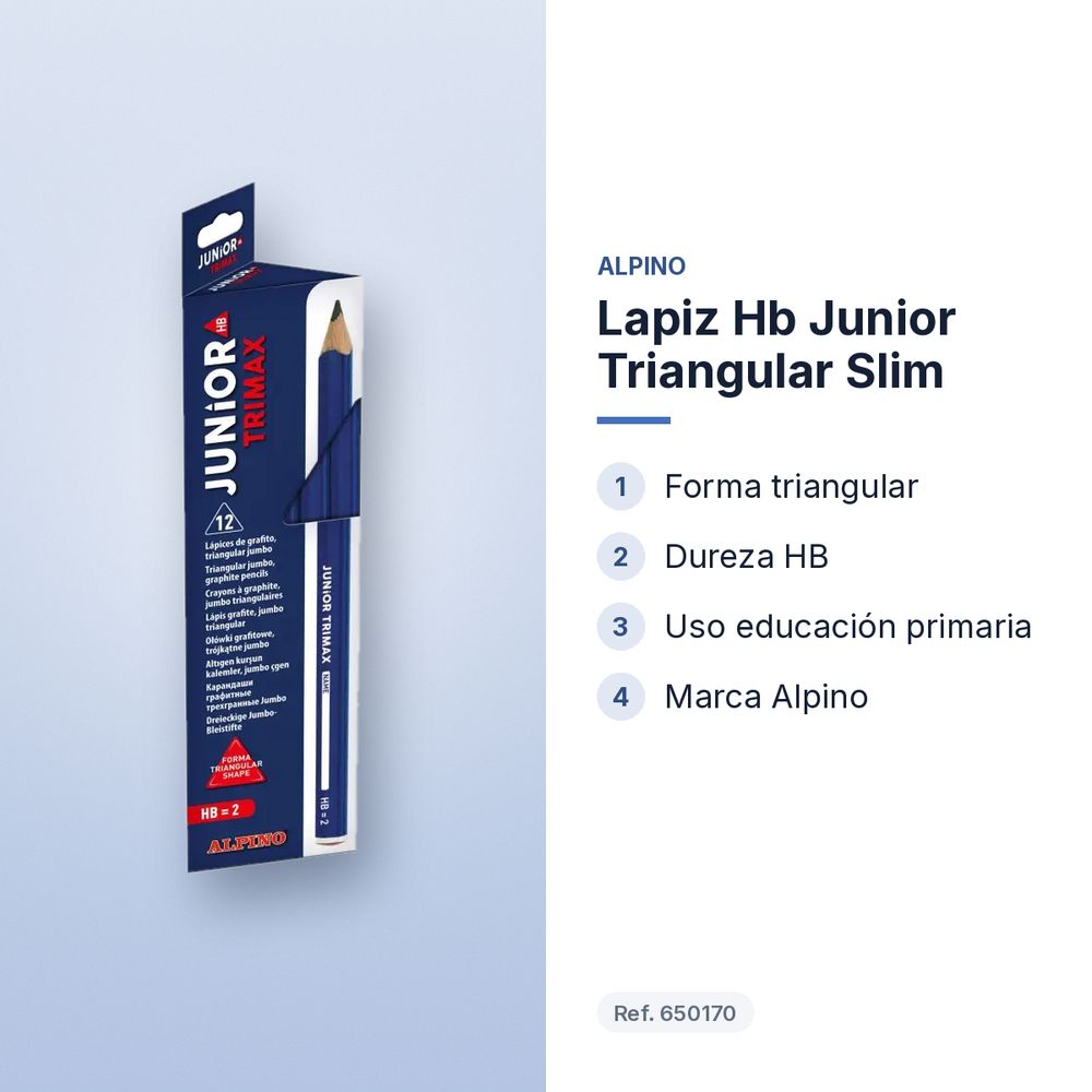 LAPIZ HB JUNIOR TRIANGULAR SLIM - características principales