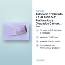 TALONARIO TRIPLICADO  A 1+0 7X10.5-2 PERFORADOS  Y GRAPADOS CARTON VUELTO - características principales