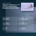 TALONARIO TRIPLICADO  A 1+0 7X10.5-2 PERFORADOS  Y GRAPADOS CARTON VUELTO - resumen de atributos